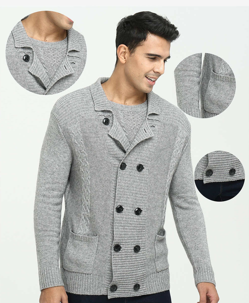 Men's Pure Cashmere Coat Cardigan