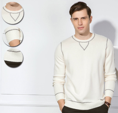 ODM factory high quality men's pure cashmere basic roundneck pullover knitwear with cheap price