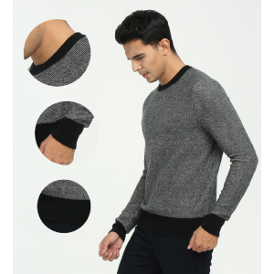 Runder Kaschmir-Roundneck-Pullover für Herren mit Freizeitkleidung