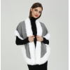 Wholesale New Fashion High Quality Women Cashmere Poncho with Fur Collar