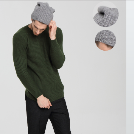 Wholesale Unisex Rib Knit Pure Cashmere Beanie From China