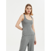 Wholesale OEM ladies pure cashmere tank top knitwear nightwear from Chinese manufacturer
