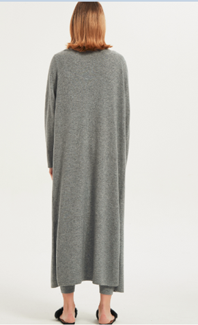 Wholesale OEM ladies pure cashmere long cardigan nightwear from Chinese manufacturer