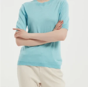 2021 New Design Ladies Anti-Bacterial Silk Cashmere T-shirt From Chinese Supplier