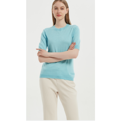 2021 New Design Ladies Anti-Bacterial Silk Cashmere T-shirt From Chinese Supplier