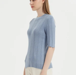 Chinese Leading Cashmere Silk Supplier Anti-Bacterial Short Sleeves' Tshirt