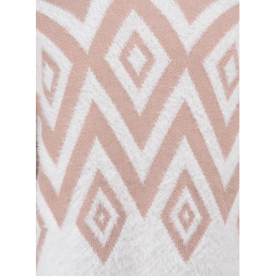 DIAMOND JACQUARD PATTERN CASHMERE