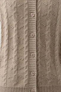 CABLE PATTERN PURE CASHMERE SWEATER
