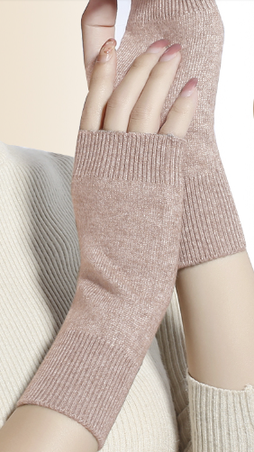 OEM Factory Fashion High Quality  Pure Cashmere Warm Fingerless Gloves For Fall Winter Wholesale