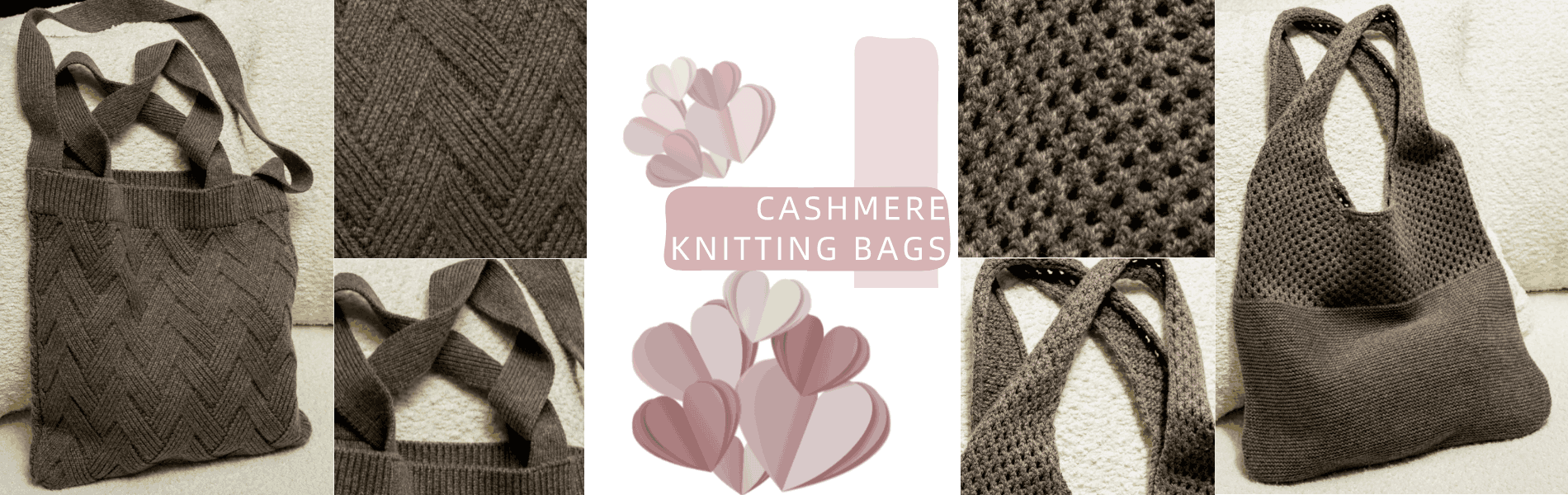 Cashmere knitting bags