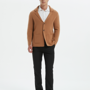 New design high quality mens open front business cashmere sweater blazer from China
