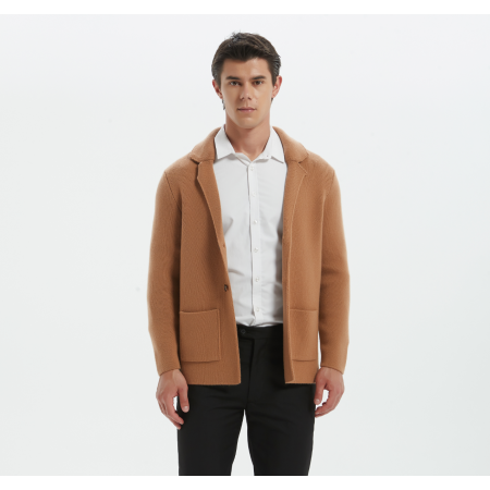 New design high quality mens open front business cashmere sweater blazer from China