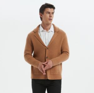 New design high quality mens open front business cashmere sweater blazer from China