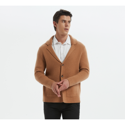 New design high quality mens open front business cashmere sweater blazer from China
