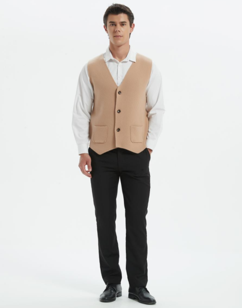 OEM mens business cashmere sweater vest wholesale from Chinese manufacturer