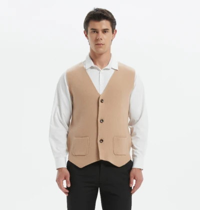 OEM mens business cashmere sweater vest wholesale from Chinese manufacturer