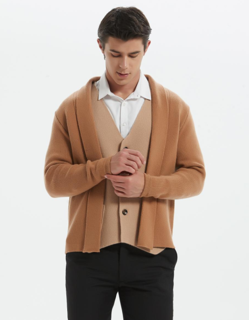 Cusrom design mens business cashmere open front sweater for spring and autum from Chinese vendor