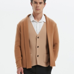 Cusrom design mens business cashmere open front sweater for spring and autum from Chinese vendor