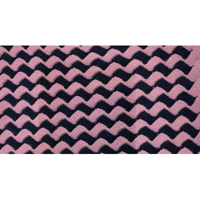 Knitted Cashmere Pattern in 100% Cashmere Yarn with new Black and Pink Stripes Design
