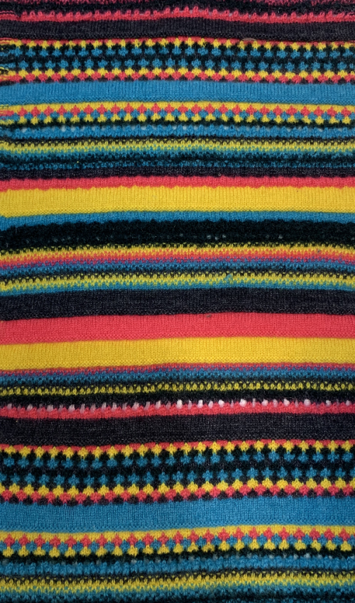 Knitted Cashmere Pattern in pure Cashmere Yarn with new Stripes Design