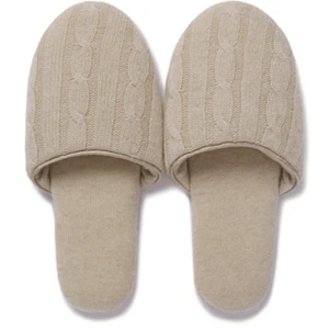 wholesale high-end lounge non-slip luxury fine wool cashmere slippers odm