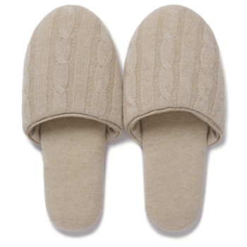 wholesale high-end lounge non-slip luxury fine wool cashmere slippers odm
