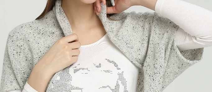 Wholesale Latest Fashion High Quality Women Cashmere Short Poncho in Nep Yarn