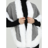 Wholesale New Fashion High Quality Women Cashmere Poncho with Fur Collar