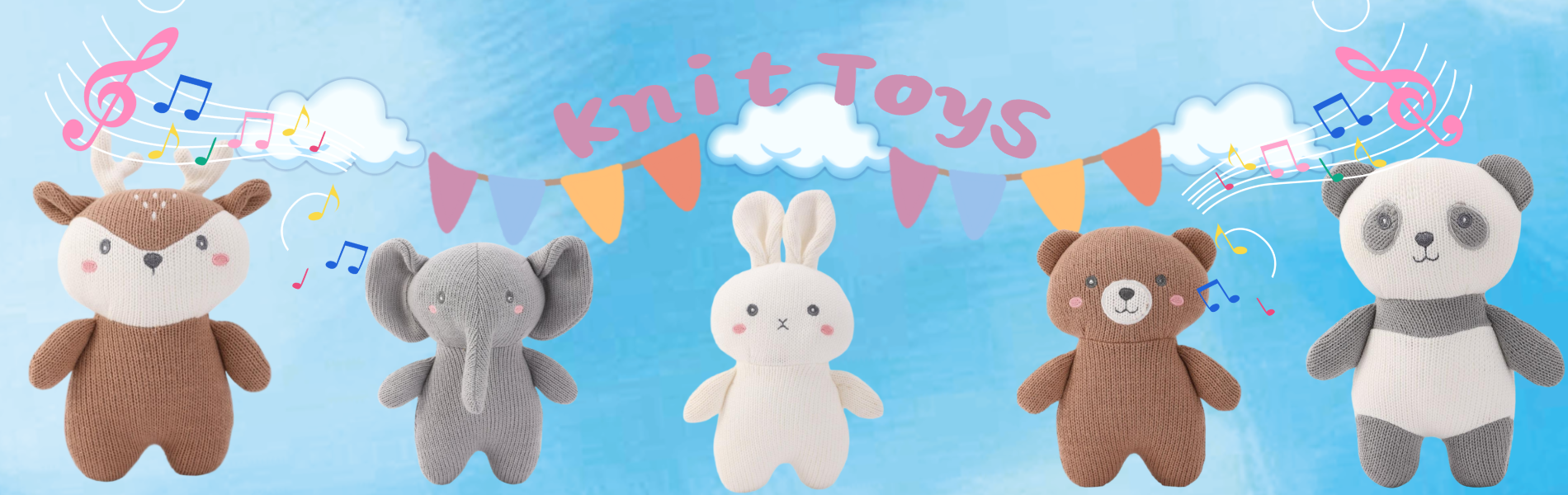 full-body knitted toys