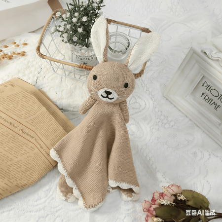 Wholesale high-quality cashmere blend knitted hand towel and toys for babies