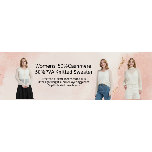 Womens' 50%Cashmere 50%PVA Knitted Sweater