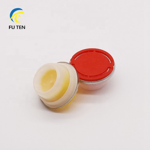 Accept customized size 32mm 42mm 57mm plastic cap with round theft proof metal ring