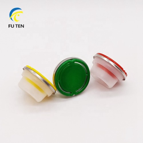 42mm Plastic twist off cap press fit spout top caps with metal theft proof ring
