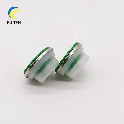 Non spill plastic screw bottle caps flexspout closure with metal tin ring