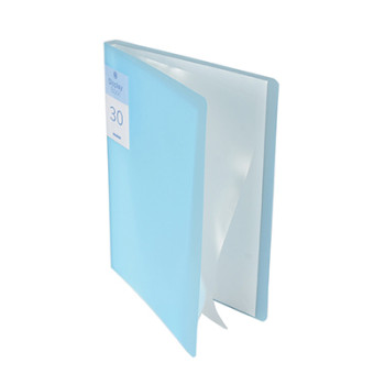 30 Pockets Clear Sleeves Protectors Blue Display Book