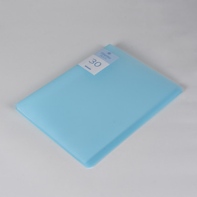 30 Pockets Clear Sleeves Protectors Blue Display Book