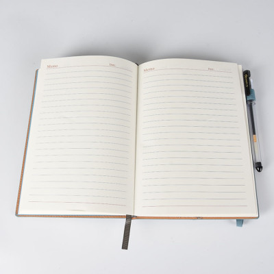 A5 PU Leather Notebook with Card Holder Slots and Elastic Band