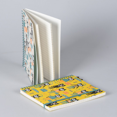 A5 A6 Printed PP Cover Wirebound Spiral Notebook