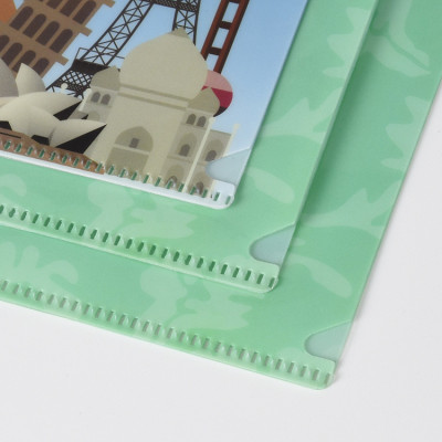 Customzied Print Double Layers L-shape File Folder