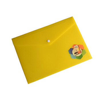 A4 Plastic Envelope Folder with Snap Button Closure