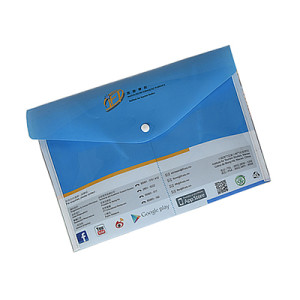 Double Layers Inside Plastic Envelope Folder with Snap Button Closure