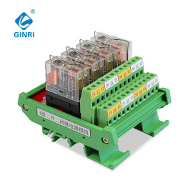 4ch Relay Module JR-4L2/DC24V  DPDT OMRON  2NO 2NC  4 Channel Relay Module Board With Base