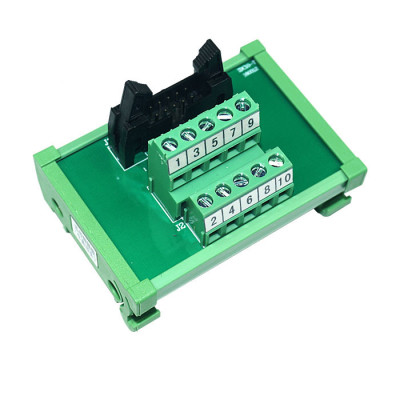 JR-10TBC PLC Output Interface Module  DIN Rail Mounting IDC 10 Breakout Board
