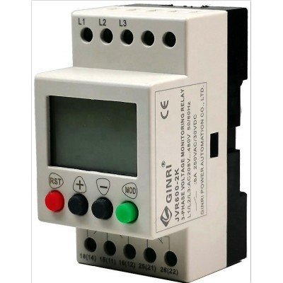 Ginri Three phase Over & under Voltage Protector Relay JVR600-2K 220VAC 380VAC 440VAC