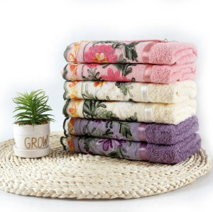 Plain weave velvet towel with a beautiful flower lace bowknot ,luxury good quality gift towel.