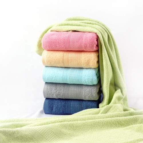 Jacquard border dobby plain colour towel 100% cotton, factory supply, reusable,stain border towel,thick towels