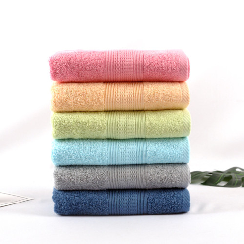 Jacquard border dobby plain colour towel 100% cotton, factory supply, reusable,stain border towel,thick towels
