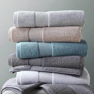 High quality plain color grid jacquard bath towel,100% cotton thick, factory supply, reusable.