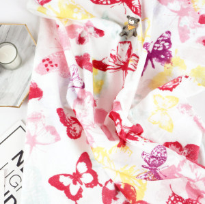 Printing colourful butterfly Bath Towel good quality velvet gift, factory supply, reusable.