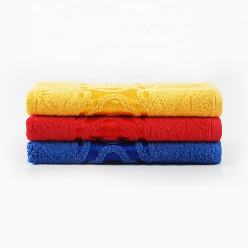 Plain satin jacquard bright colour bath towel,100% cotton, factory supply, reusable.